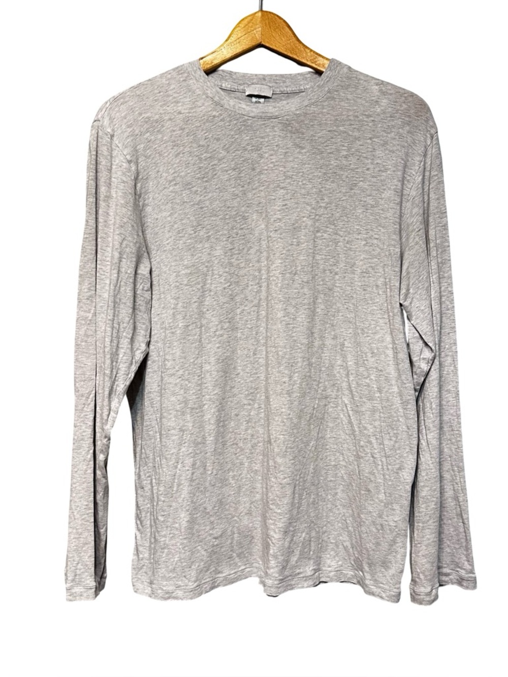 SKIMS Gray Long Sleeve Crewneck Tshirt Blouse Top Medium Heather Cotton Blend